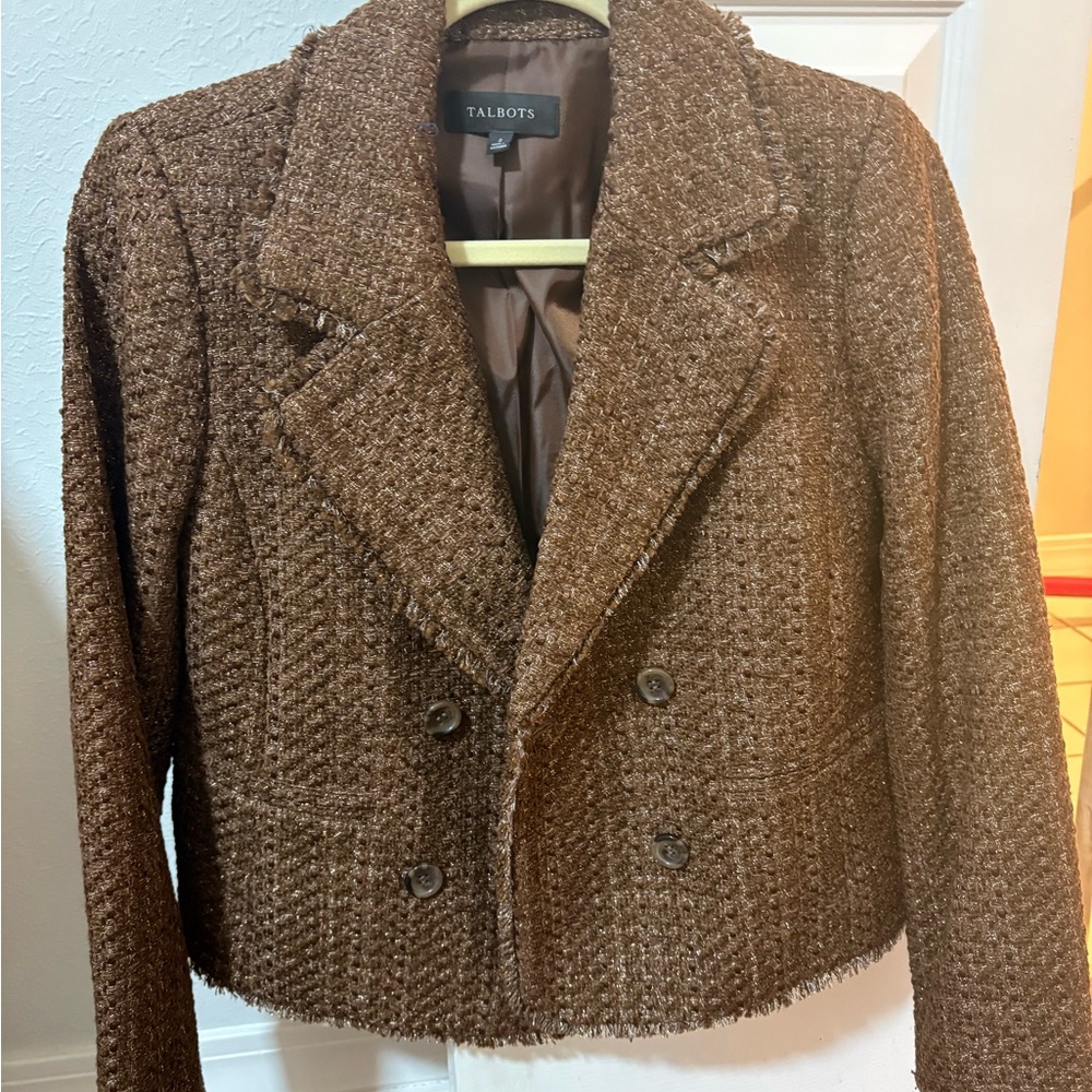 Talbots Chocolate Brown Textured Women's Blazer